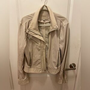 Blank NYC Beige Perforated Leather Jacket